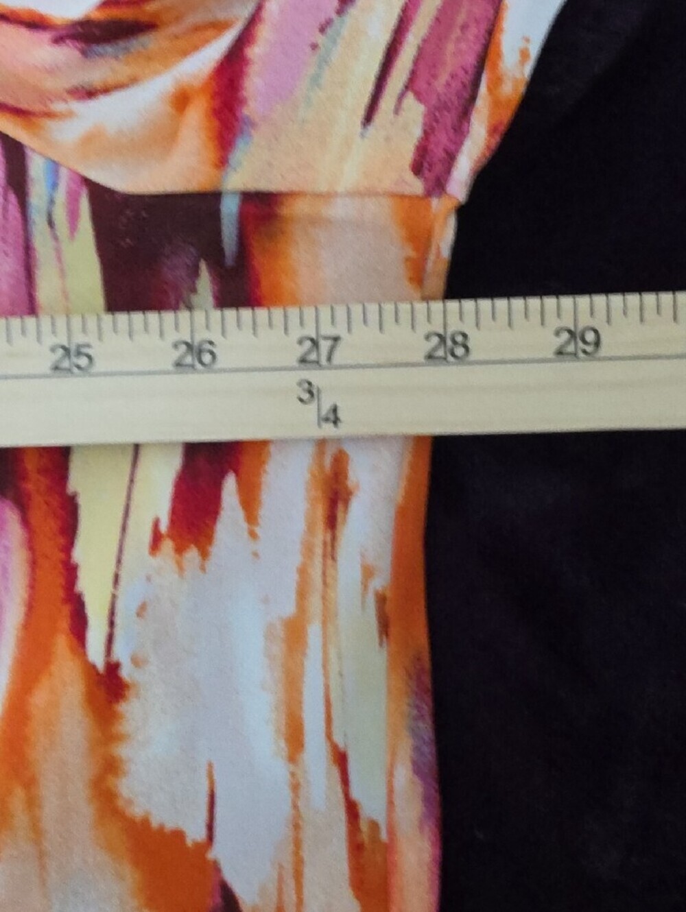Belle by Kim Gravel Pink Orange Abstract Print Long-Sleeve Blouse Sz 2X - Picture 4 of 5